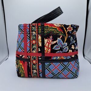 Vera Bradley Sweet Versailles Handbag Purse With Patent Leather Handle